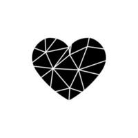 Preto amor coração símbolo ícones. Projeto elementos para dia dos namorados dia isolado em branco fundo e fácil para editar. vetor