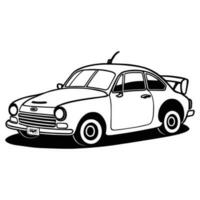 isto é s uma vetor carro clipart, carro vetor silhueta, uma Preto e branco carro em a estrada vetor linha arte.