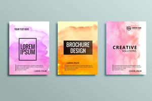 conjunto de brochura de negócios colorido moderno vetor