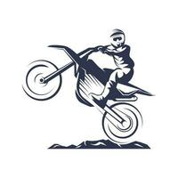 motorcross silhueta logotipo vetor