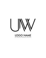 uw inicial minimalista moderno abstrato logotipo vetor