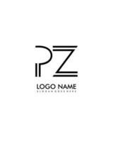 pz inicial minimalista moderno abstrato logotipo vetor