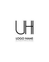 Uh inicial minimalista moderno abstrato logotipo vetor