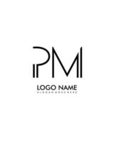 PM inicial minimalista moderno abstrato logotipo vetor