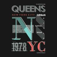 rainhas nyc gráfico, tipografia t camisa, vetor Projeto ilustração, Boa para casual estilo