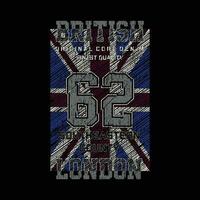 Londres britânico abstrato bandeira gráfico ilustração, tipografia vetor, para casual t camisa impressão vetor