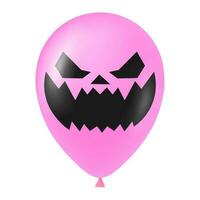 dia das Bruxas Rosa balão ilustração com assustador e engraçado face vetor