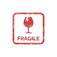 frágil embalagem marca ícone símbolo vetor