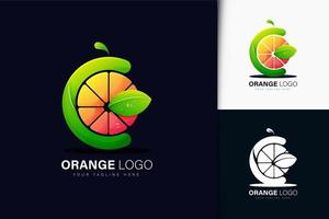 letra C e logotipo laranja com gradiente vetor