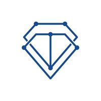diamante tecnologia digital logotipo projeto, joalheria símbolo ilustração, logotipo Projeto modelo vetor ilustração
