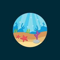 submarino oceano mundo desenho animado ilustração. lindo embaixo da agua mundo vetor ilustração modelo