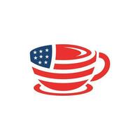 americano café logotipo, café americano bandeira idéia logotipo Projeto modelo, logotipo para seu companhia vetor