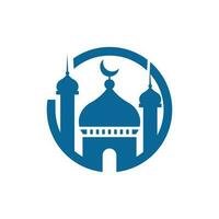 mesquita círculo islamismo muçulmano religião, logotipo símbolo Projeto ilustração, ícone conceito isolado vetor Projeto modelo