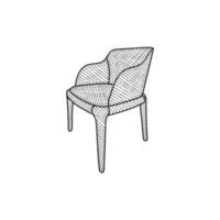 elegante cadeira linha arte estilo logotipo projeto, mobília, interior, logotipo Projeto modelo vetor