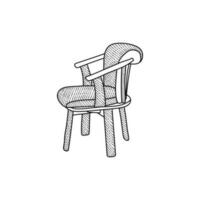 mobília cadeira vintage, logotipo modelo vetor ilustração, cadeira interior ícone logotipo Projeto linha