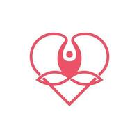 ioga amor estilizado vetor ícone. beleza amor logotipo Projeto vetor modelo