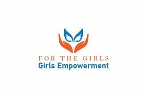 para a meninas criativo logotipo Projeto para meninas fortalecimento e meninas proteção vetor