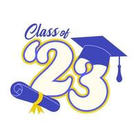 Parabéns classe do 2023. Parabéns graduados 2023 bandeira. vetor
