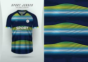 fundo para Esportes camisa, futebol camisa, corrida camisa, corrida camisa, padrão, marinha azul, gradiente ondas com Projeto. vetor