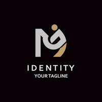 carta mj logotipo simples Projeto para o negócio e companhia identidade vetor modelo