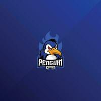 pinguim Bravo logotipo esport Projeto mascote vetor