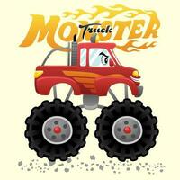 vetor ilustração do desenho animado monstro caminhão