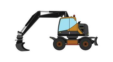 vetor ilustração cor crianças construção hidráulico Rocha disjuntor rastejante escavadora construção máquina clipart