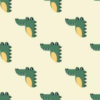 desatado vetor padronizar com fofa crocodilo personagem. fofa vetor ilustração para crianças. perfeito impressão para tecido, têxtil, papel de parede, poster, cartão postal e presente invólucro. pastel cores