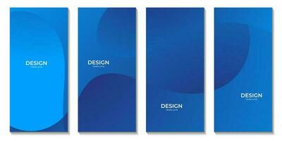 conjunto do brochuras moderno simples azul onda gradiente vetor fundo para o negócio