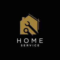 serviço logotipo vetor com moderno casa e localização idéia