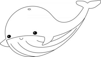 página para colorir de crianças de baleia excelente para livro de colorir iniciante vetor