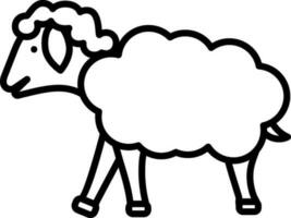 ovelha arte de linha ícone vetor