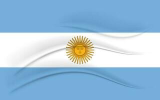 nacional bandeira do Argentina com seda efeito. 3d ilustração, vetor