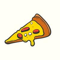 fofa pizza ilustração com Derretendo queijo em topo. pizza ilustração vetor