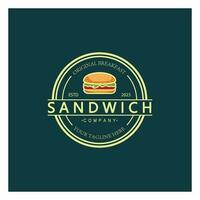 caseiro sanduíche logotipo ilustração.para sanduíche loja, rápido comida, hambúrguer, quente cachorro ,vetor vetor