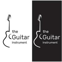 simples musical guitarra instrumento logotipo, para guitarra comprar, música instrumento loja, orquestra, guitarra lições, aplicativos, jogos, música estúdio, vetor