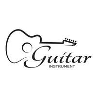 simples musical guitarra instrumento logotipo, para guitarra comprar, música instrumento loja, orquestra, guitarra lições, aplicativos, jogos, música estúdio, vetor