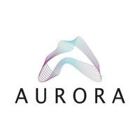 modelo de vetor de ilustração de ícone de design de logotipo aurora