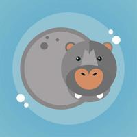 hipopótamo personagem da natureza animal selvagem vetor