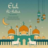 eid al-adha celebração vetor arte modelo