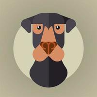 ícone da natureza animal do mascote do cão doberman vetor