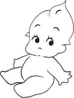 bebê desenho animado rabisco kawaii animê coloração página fofa ilustração desenhando personagem chibi mangá quadrinho vetor