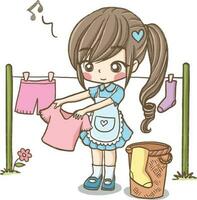 seco roupas desenho animado rabisco kawaii animê coloração página fofa ilustração desenhando personagem chibi mangá quadrinho vetor