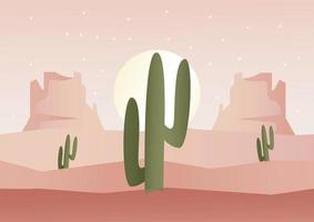 cenário de viagens de aventura ao pôr do sol no deserto seco vetor