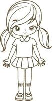 desenho animado rabisco kawaii animê coloração página fofa ilustração desenhando personagem chibi mangá quadrinho vetor