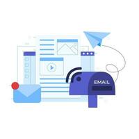 o email conceito. o email marketing. vetor ilustração dentro plano estilo