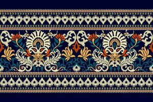 ikat floral paisley bordado em Sombrio roxa plano de fundo.ikat étnico oriental padronizar tradicional.asteca estilo abstrato vetor ilustração.design para textura,tecido,vestuário,embrulho,decoração,cachecol.