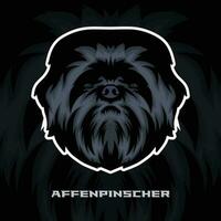 Affenpinscher cachorro face vetor estoque ilustração, cachorro mascote logotipo, cachorro face logotipo vetor