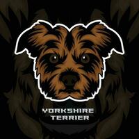 yorkshire terrier cachorro face vetor estoque ilustração, cachorro mascote logotipo, cachorro face logotipo vetor