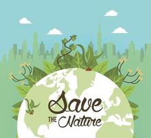 salve a campanha da natureza com o planeta mundial vetor